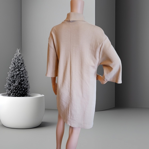 Zara Women's Oversized Turtleneck Cream Sweater Dress - Picture 10 of 16